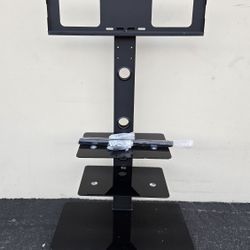 TV Rack Universal TV Floor Stand, Swivel Adjustment Cantilever Three-Layer Glass Shelves, for 30-75 Inch TV Rack Full Motion