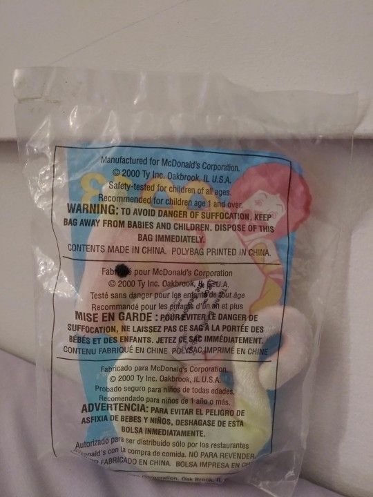 McDonald's Happy Meal Ty Teenie Beanie #13 Neon the Seahorse Plush 2000