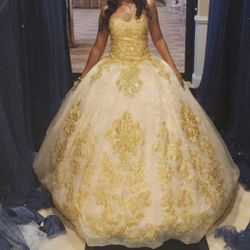 Gold Quinceanera / Prom Dress 