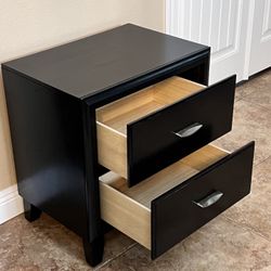 Solid Wood Black Night Stand 