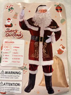 11pc Deluxe Santa Claus Costume Set size 3XL