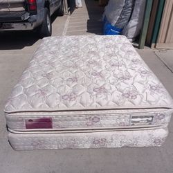 Queen Double Pillowtop Mattress And Box Spring 