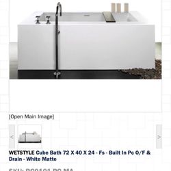 1.    WETSTYLE Cube Bath Tub 72x40 White Matte (Freestanding)