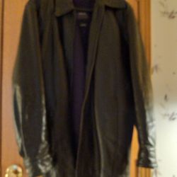 Black Leather Jacket Size Large 