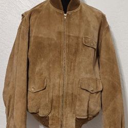 Vintage Ralph Lauren Polo Country Leather Bomber Jacket 90s Suede Coat rare Vntg