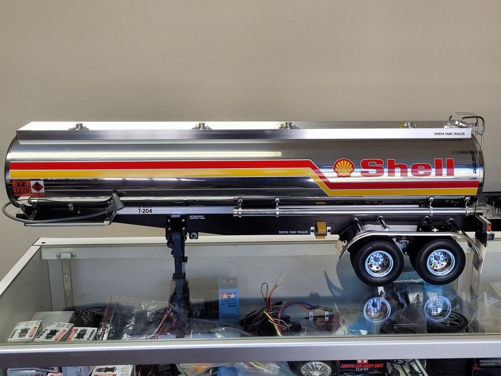 Tamiya R/C 1/14 Shell Fuel Tank Tanker Trailer 56303 +Light Kit +