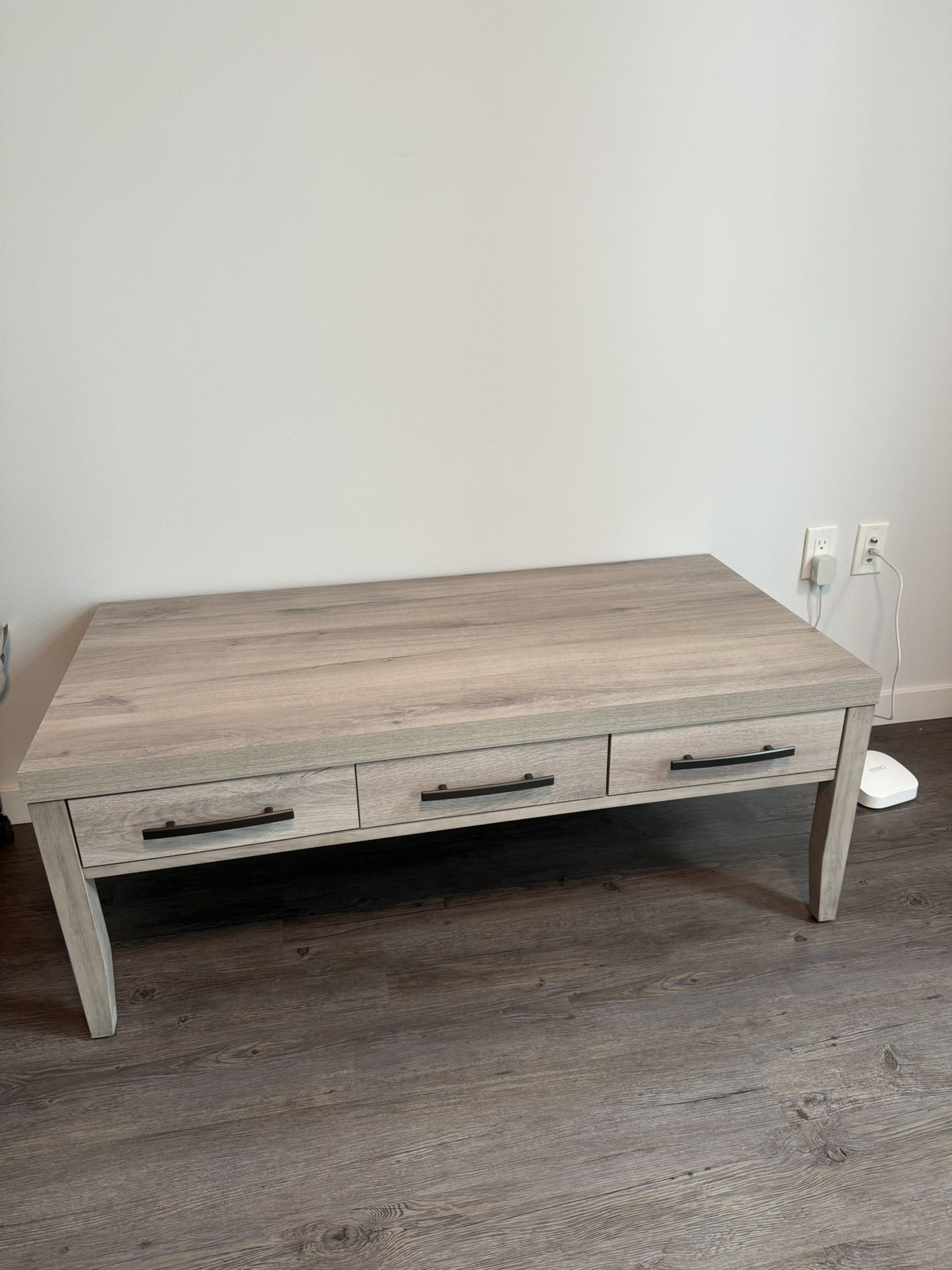 Modern TV Stand, Grey Natural Wood Finish