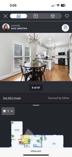 Kitchen table with chairs and two black bar stools