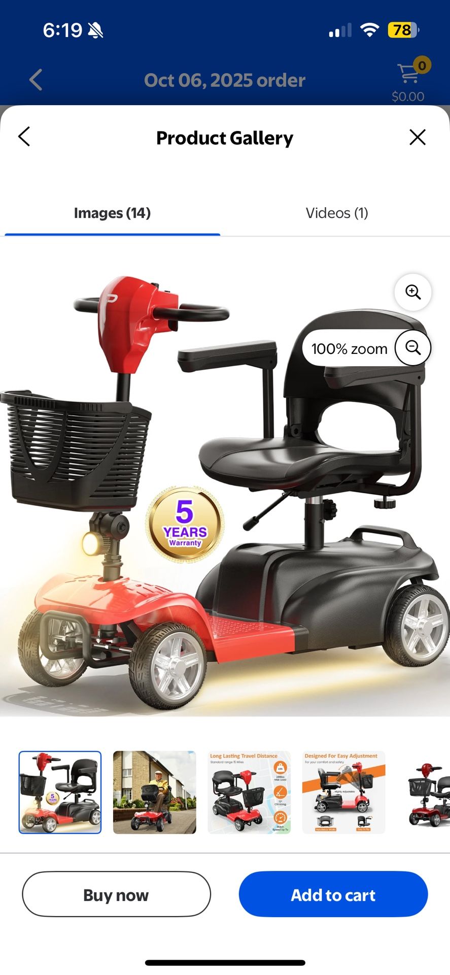 4wheels mobility scooter for adults