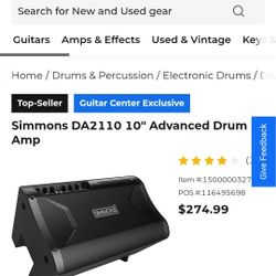 New Simmons DA2110 Amplifier, Drums or Keyboard
