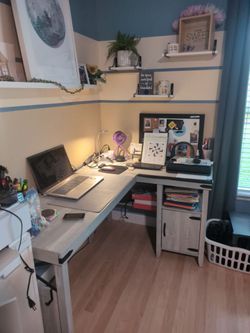 Desk and accessories