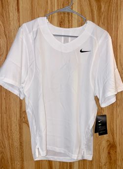 Nike Dri-FIT White V-Neck Athletic Shirt