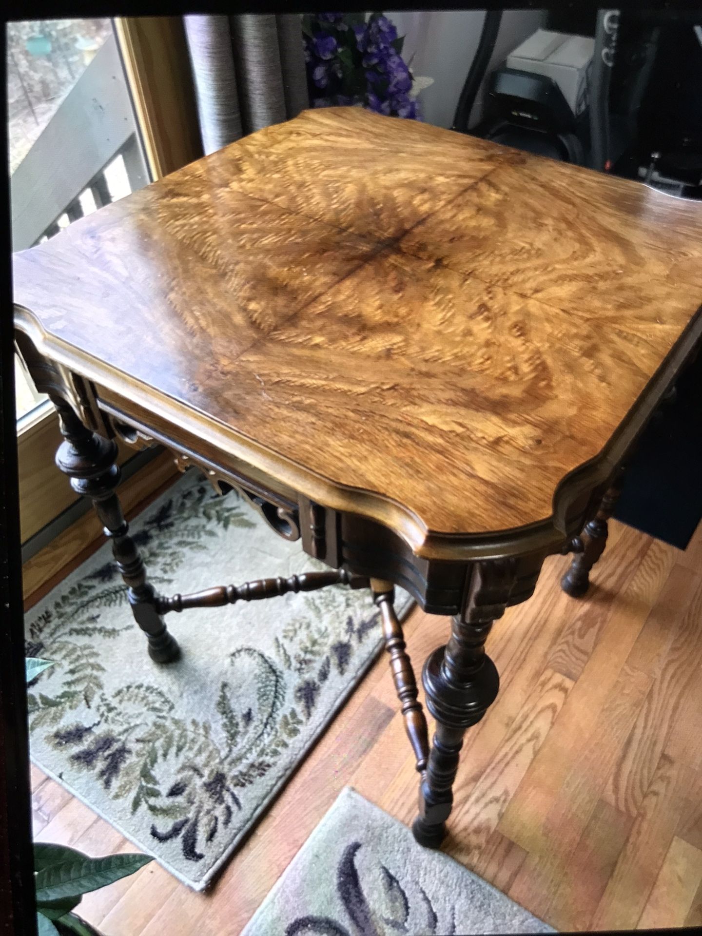 Antique Table Includes Lamp