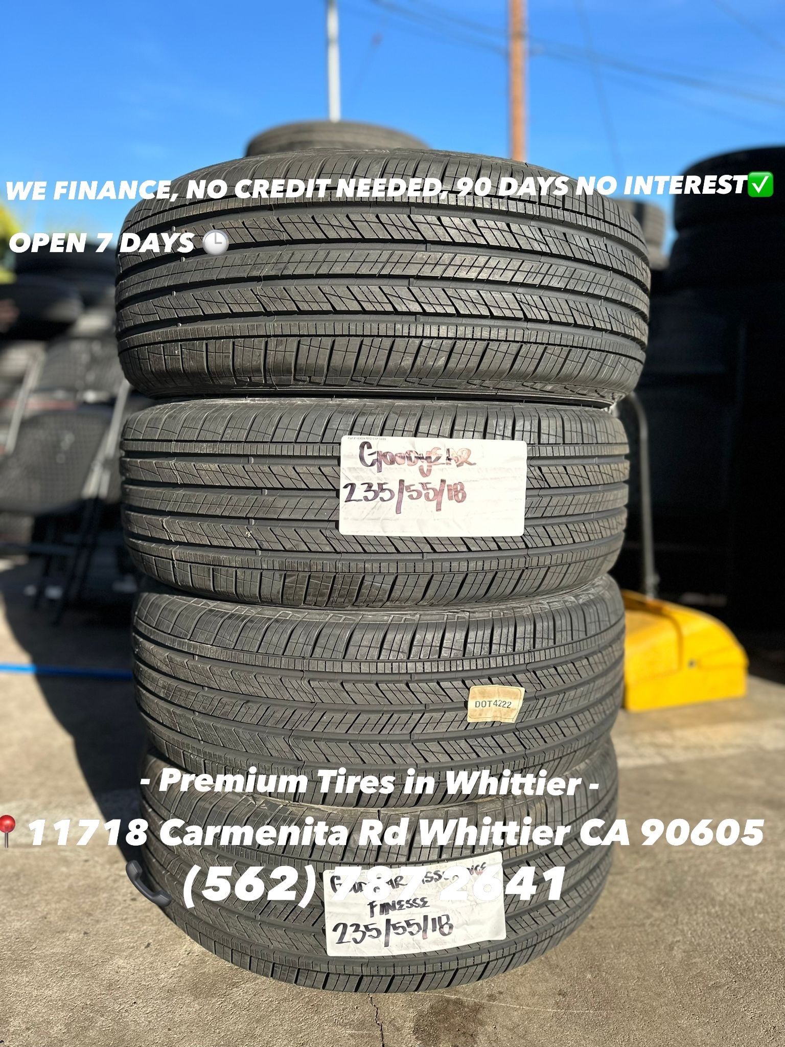 Set Of 4 Goodyear Eagle RS-A (TO) 235/55R18 100V 235/55r18 Goodyear Eagle Set of New Tires Set de Llantas Nuevas display picture 1