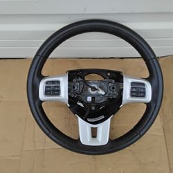 Nice 2017 To 2018 Dodge Journey Black Leather Steering Wheel OEM Very Clean Like New. 