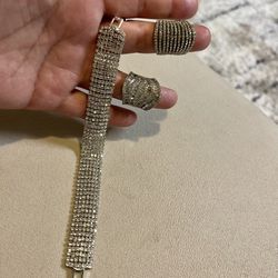 $20 Each CZ Silver Plated Doesn’t Tarnish Or Fades 8” Long Bracelet Rings Size 7 large 11 Rolls CZ , Size 8 Chunky 7 Rolls Pickup Gaithersburg Md20877