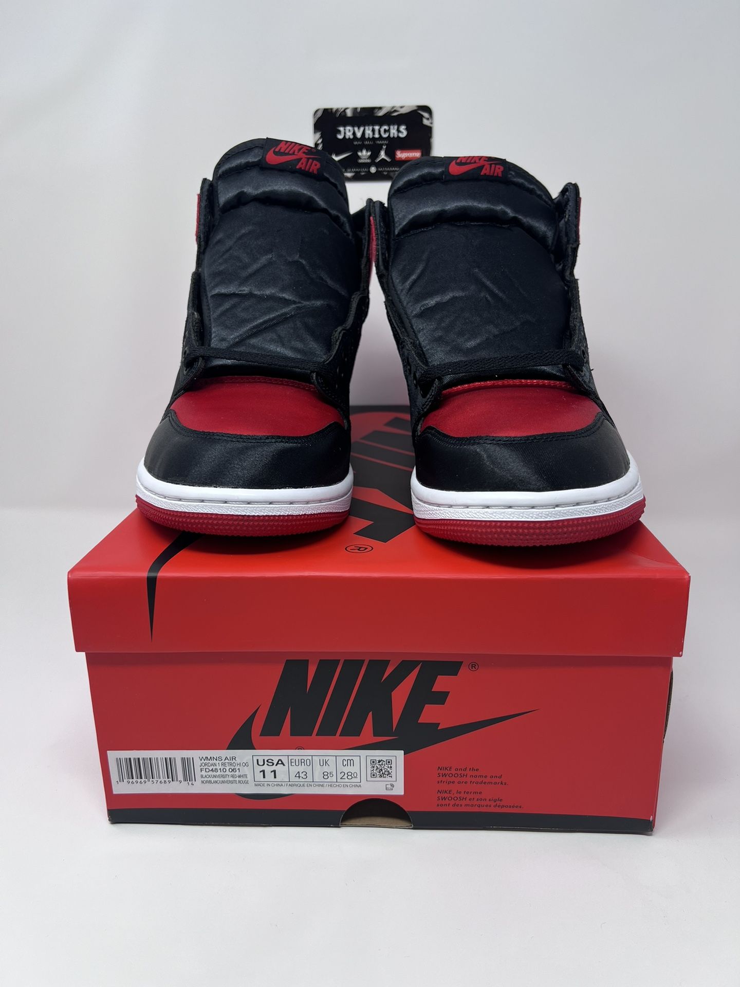 Nike Air Jordan 1 Retro High OG Satin Bred Womens Size 11 / Mens 