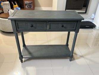 /Gray Console Accent Entry Table with 2 Drawers