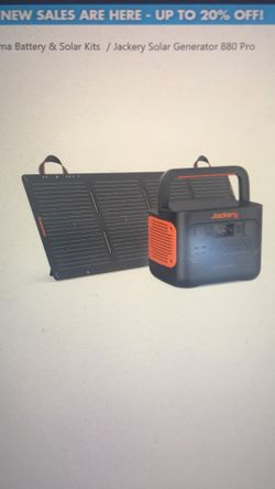 Jackery 880 With Mini Solar Saga Charger . New Cond 