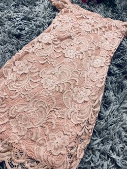 Pink Lace strapless dress