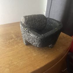Vintage Volcanic Stone Molcajete de Piedra Negra / Black Stone Mortar & Pestle Molcajet