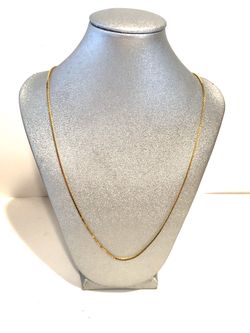 14kt LONG 24” new elegant box link necklace