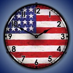 USA Flag LED Clock 