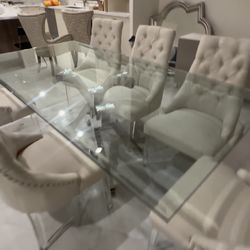 Glass Table With Wood Base Sectionals Sofa 3 Piece Good Conditions 