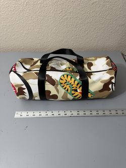Faux Leather Camo “Bape” Mini Duffle Bag