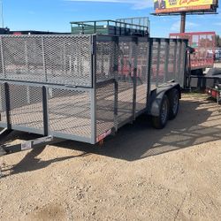 7x16 Landscape Trailer 4 Ft High Mesh Side Walls 