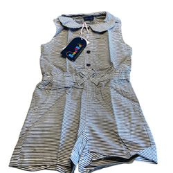 NWT 4T Boutique Pinstripe Navy Blue Peter Pan Collar Dress