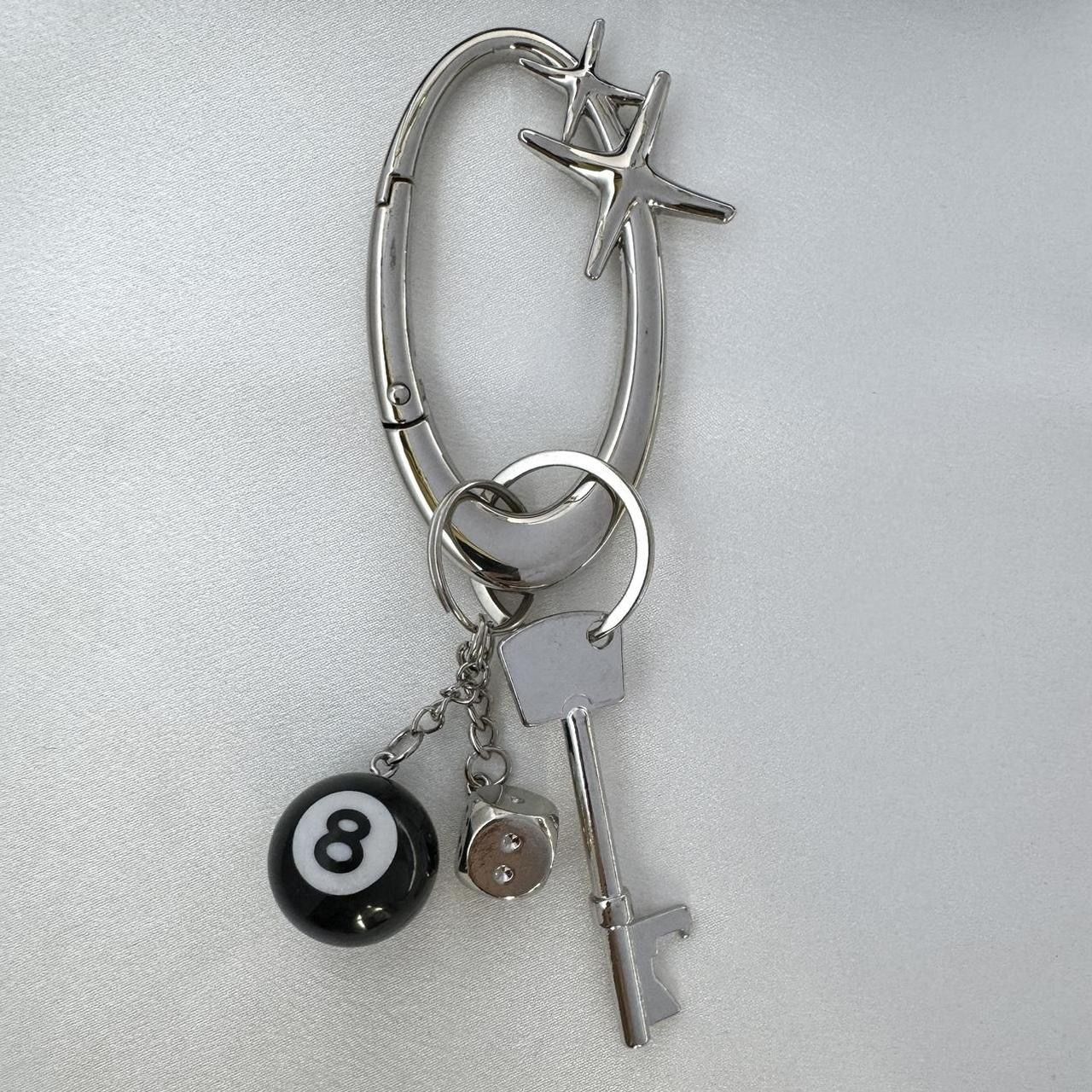 8 Ball Keychain Key Ring Car Key Pants Chain for Men Women,Bag Charm