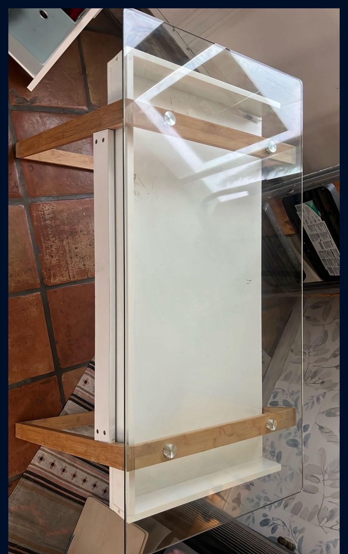 Glass Desk With Wood
