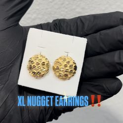 XL Gold Nugget Earrings