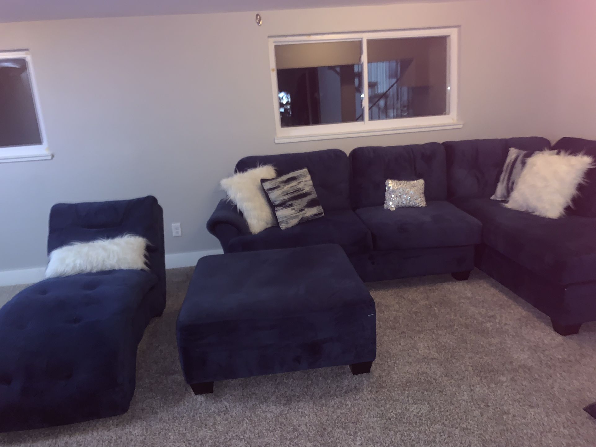Blue Sectional W/ Chaise