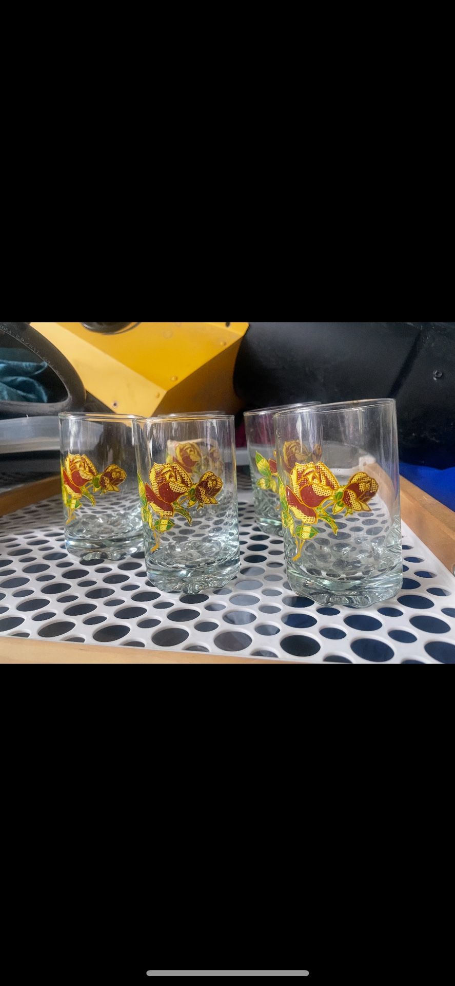 Vintage Rose Glasses 5 Set