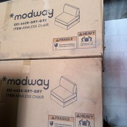 Modway Tahoe Powder-Coated Aluminum Outdoor Chaise Lounge Gray with Weather-Resistant Cushions, Modular Right-Facing Patio Lounger for Pool Furniture 