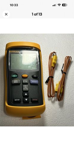 NEW Fluke 52 II Dual Input Thermometer Screen Protective Film On Includes Probes