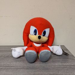 Sonic The Hedgehog Knuckles SEGA Red Plush Doll Stuffed 18" Modern Toy Factory
