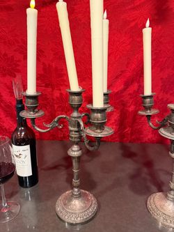Silver plated candelabra set