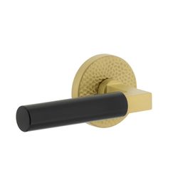 Viaggio 602902 Circolo Satin Brass Hammered Rosette Satin Black Contempo Lever, Passage