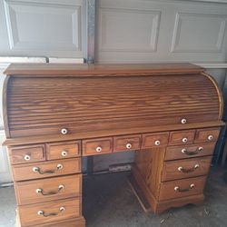 Oak Roll Top Desk