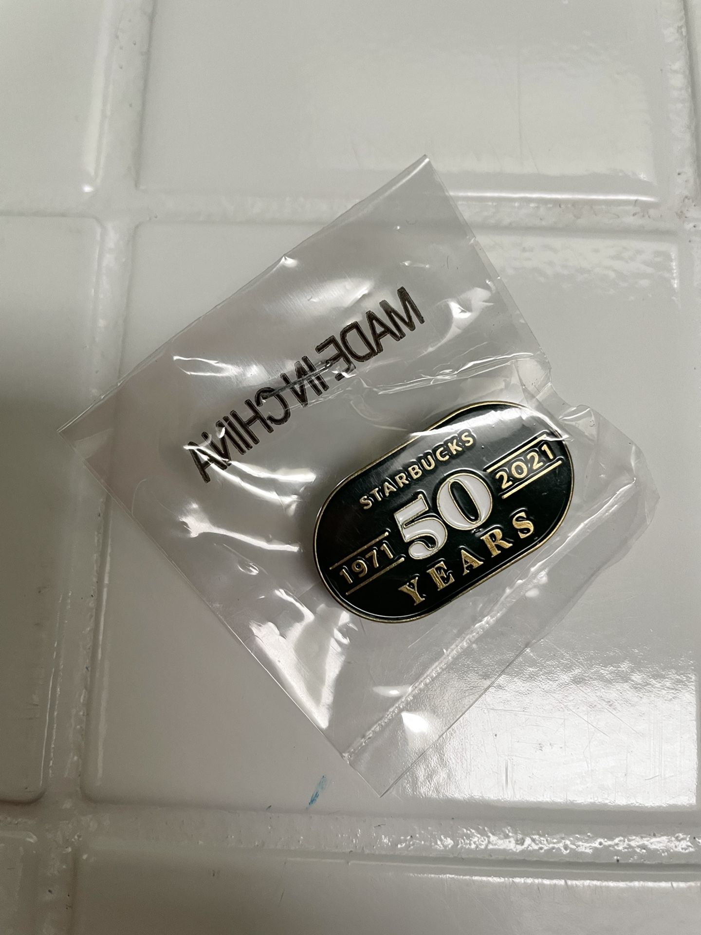 Starbucks 50th Anniversary Pin, Badge. Extremely Rare