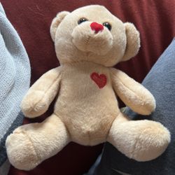 Tan Valentine Bear w/ Heart Nose & Chest 