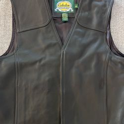 Cabela's Black Leather Vest