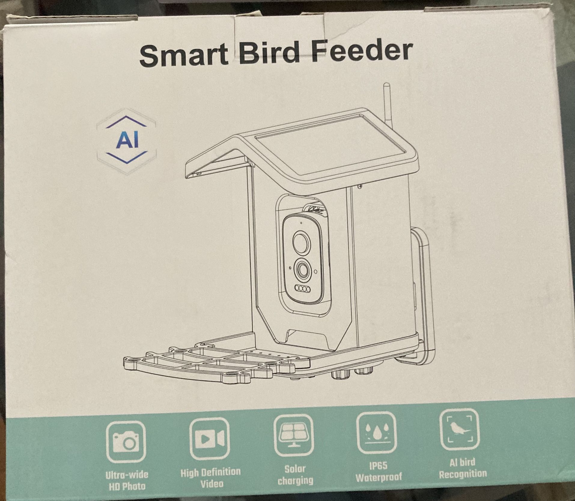 Bird Feeder with Camera, Solar Powered Smart Sparrow House with 2.5K Live Feed Cam for Outdoor Backyard AI Identify Auto Capture Bird Videos, Gift for