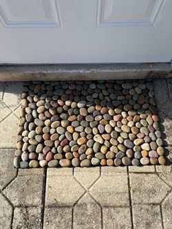 River Rock Pebble Stone Door Mat 29x19