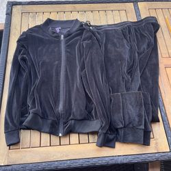 Velour Sweatpants Set Black 