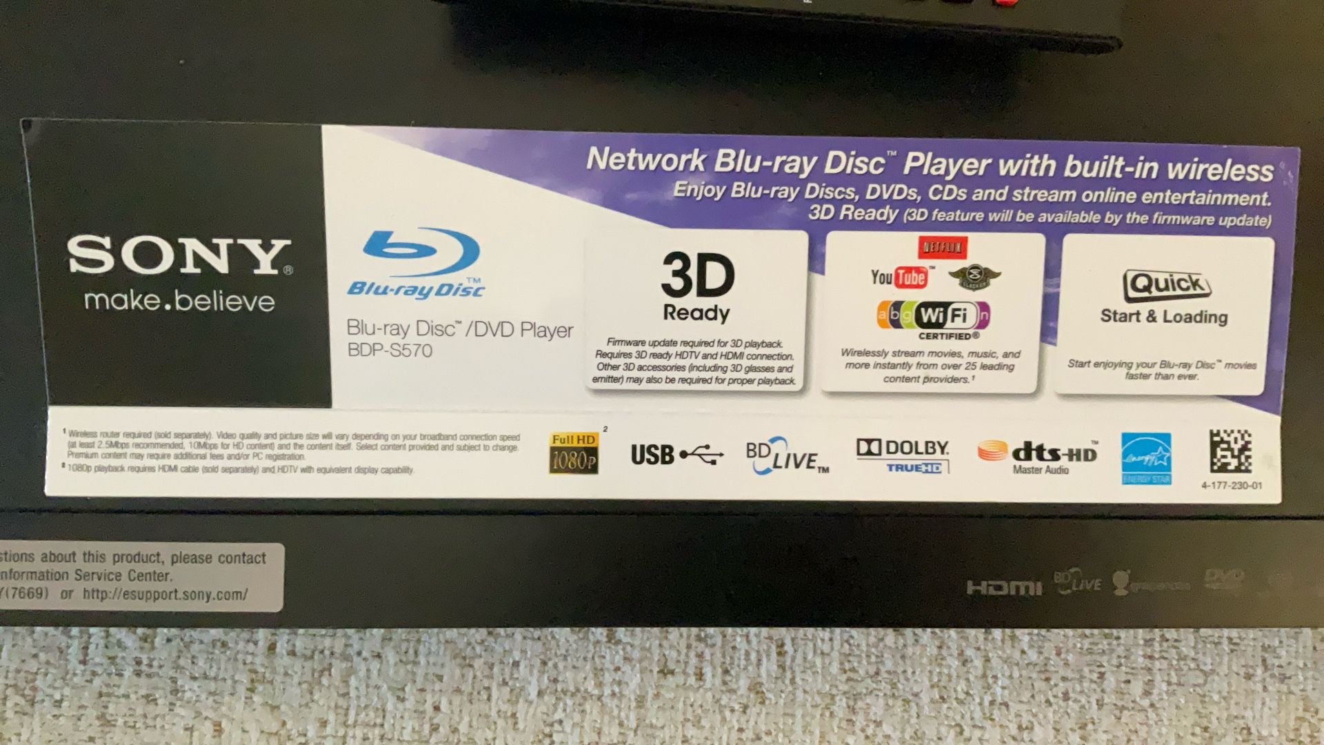 SONY BLU RAY DVD PLAYER