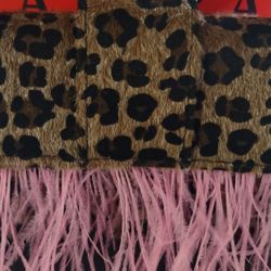New Leopard Pink Fur Purse 